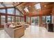 Sunroom with vaulted ceilings, many windows, and access to the deck at 1250 W 141St St, Carmel, IN 46032