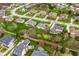 Bird's-eye view of a well-planned neighborhood featuring a variety of home styles surrounded by mature trees and lush landscaping at 12526 Pembrooke Cir, Carmel, IN 46032
