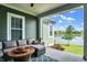 Covered porch overlooking a serene pond at 1499 Avondale Dr, Westfield, IN 46074