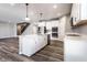 Modern kitchen featuring stainless steel appliances, white cabinets, a central island, and pendant lighting at 2352 Somerset Cir, Franklin, IN 46131