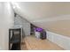 Unfinished attic space with plywood floors at 241 Melissa Ann Ct, Indianapolis, IN 46234