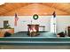 Sanctuary area featuring flags and a podium on a raised stage with stair access at 302 S Sherman Dr, Indianapolis, IN 46201