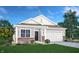 Charming single-story home with a manicured lawn, gray siding, and a welcoming front entrance, blending style and comfort at 3769 Cantebury Dr, Franklin, IN 46131