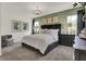 Spacious main bedroom suite with accent wall, plush carpet, and a comfortable king bed at 3769 Cantebury Dr, Franklin, IN 46131
