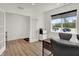 Bright office space with French doors, wood floors, and a view of the outdoors at 3769 Cantebury Dr, Franklin, IN 46131
