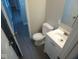 Bathroom featuring a toilet, a modern vanity and a sink at 4530 Wichser Ct, Indianapolis, IN 46228