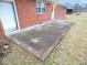 Cement patio of the single-story red brick home at 4530 Wichser Ct, Indianapolis, IN 46228