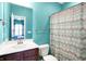 Bathroom with a vanity and mirror reflecting a view into a bedroom with natural light at 725 E County Rd 600 N, Pittsboro, IN 46167