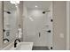 Beautiful bathroom with a glass shower door, tile surround, and modern fixtures at 805 Switchyard Pl, Indianapolis, IN 46202