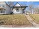 Adorable house with a covered front porch, featuring a welcoming entrance and freshly painted black trim at 866 W 29Th St, Indianapolis, IN 46208