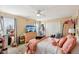 Bright bedroom featuring a ceiling fan, a double closet and a TV at 11624 Eldridge Dr, Indianapolis, IN 46235
