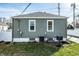 Backyard features a detached garage with siding and a privacy fence in the background at 14 N Edmondson Ave, Indianapolis, IN 46219