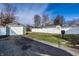 Backyard features a detached garage, a grassy area, and a privacy fence at 14 N Edmondson Ave, Indianapolis, IN 46219
