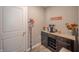 A cute dog station offers a coffee bar, dog leashes and treats at 6699 Dunkirk Dr, McCordsville, IN 46055