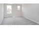 The bedroom features neutral walls, soft carpet, and two large windows for natural light at 8445 Morgan Ln, Zionsville, IN 46077