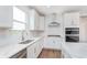 Bright kitchen with white cabinetry, stainless steel appliances, and a modern design at 8445 Morgan Ln, Zionsville, IN 46077