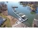 Aerial view of boat slip #8 featuring multiple lifts for easy water access at 12561 Marina View Dr, Indianapolis, IN 46256