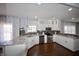 Modern kitchen with stainless steel appliances and granite countertops at 13509 Dunes Dr, Carmel, IN 46032