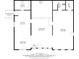 First floor plan of the home showing the layout of the living room, bedroom, kitchen, and dining area at 15123 E 196Th St, Noblesville, IN 46060