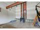 Fireplace area with exposed framing and track lighting at 15123 E 196Th St, Noblesville, IN 46060