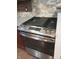 Close-up of a stainless steel oven range at 5603 S Randolph St, Indianapolis, IN 46227