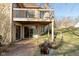 The backyard has dual decks, a small creek, and scenic landscaping, perfect for nature lovers at 8331 Lookout Ct, Indianapolis, IN 46217