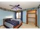 Bedroom featuring a carpet, ceiling fan, and an adjacent closet at 8331 Lookout Ct, Indianapolis, IN 46217