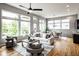 Bright and airy living room with expansive windows, comfortable seating, and an open layout at 12167 Ams Run, Carmel, IN 46032