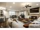 Spacious living room with fireplace and fan at 13018 Deerstyne Green St, Carmel, IN 46032