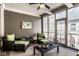 Outdoor patio features comfortable wicker seating and a coffee table at 13018 Deerstyne Green St, Carmel, IN 46032