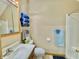 Cozy bathroom features a vanity and shower with blue towels at 3040 Old Morgantown Rd, Martinsville, IN 46151