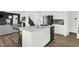 Stylish kitchen featuring a large island, stainless steel appliances, and an open view to the living room at 3548 Planck Cir, Danville, IN 46122