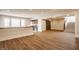 Finished basement featuring recessed lighting, a bar, barn door, and staircase at 3787 Cherwell Dr, Zionsville, IN 46077