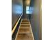 Carpeted stairway featuring a white railing and neutral-toned walls at 10950 N Heirloom Dr, Monrovia, IN 46157