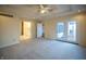 Main bedroom with large closet and access to the deck at 12348 Seaway Cir, Indianapolis, IN 46236