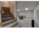 Finished basement with carpet flooring and stairs to the upper level at 2274 W Huntsville Rd, Pendleton, IN 46064
