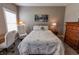 Serene bedroom featuring a comfortable bed, soft lighting, and stylish decor at 2326 Saddle Dr, Shelbyville, IN 46176