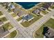 A bird's eye view showcasing property, pond access and neighborhood features at 4347 Westminster Pl, Columbus, IN 47201
