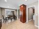 View of dining area with ample cabinet space and natural light streaming through window at 4347 Westminster Pl, Columbus, IN 47201