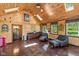 Cozy living room with wood paneling, fireplace, and comfortable seating at 4491 N 75 W, Franklin, IN 46184