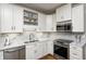 Modern kitchen featuring stainless steel appliances and bright white cabinets at 7943 Beaumont Green East Dr, Indianapolis, IN 46250