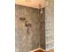 Bathroom with green tiled walls, glass block partition, and shower at 8089 W Old State Road 67, Paragon, IN 46166