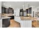 Bright kitchen with dark cabinets, granite countertops, large island, and stainless steel appliances at 11367 Zanardi Ct, Zionsville, IN 46077