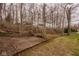 Expansive backyard with mature trees, landscape features and partial view of the home at 11691 Diamond Pointe Ct, Indianapolis, IN 46236
