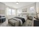 A beautifully staged main bedroom with lots of windows, neutral walls and furniture, and carpeted floors at 12015 Jeff Ct, Noblesville, IN 46060