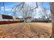 Spacious backyard with large tree and fencing surrounding it at 230 N School St, Fortville, IN 46040
