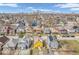 Aerial view showcasing the home's location within a vibrant neighborhood and city skyline at 251 Hendricks Pl, Indianapolis, IN 46201