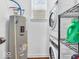 Laundry room with water heater and stackable washer and dryer at 251 Hendricks Pl, Indianapolis, IN 46201
