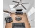Bright living room featuring hardwood floors, comfortable seating, and a ceiling fan at 251 Hendricks Pl, Indianapolis, IN 46201