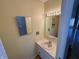 Cozy half bathroom with vanity and sink at 2826 Country Estates Dr, Indianapolis, IN 46227